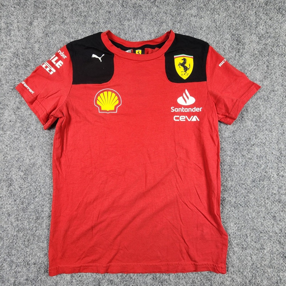 Puma Scuderia Ferrari F1 Team Youth T-Shirt Red Racing Sponsor Logo 783429-01